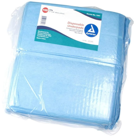 Dynarex Disposable Underpad, 17 Inches X 24 Inches, 100 Count