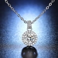 thumbnail image 7 of Women's Round-Cut Solitaire Pendant Necklace, White Copper Silver-Tone Chain, Fashion Commuter Necklace for Women, 7 of 7