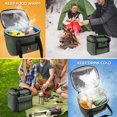 thumbnail image 2 of Green Fishing Cooler Bag with 600D Oxford Cloth & Aluminum Foil, Portable Handheld Design, Small Size (24x17x18cm/9.4x6.7x7.1in), Lightweight 490g/1.1lb - Ideal for Outdoor Angling Storage, 2 of 6