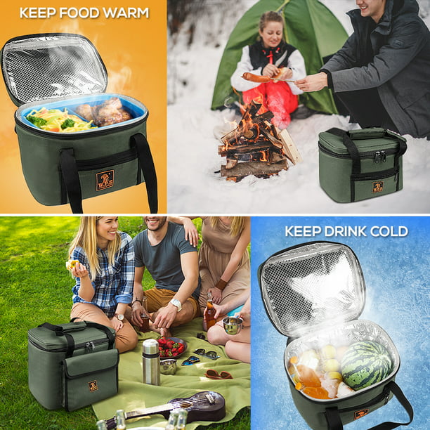 W.P.E Fishing Cooler Bag Outdoor Camping Insulated Lunch Bag Lunch Box  Cooling Tote Storage Bag for Fishing Hiking Picnic BBQ 