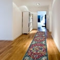thumbnail image 3 of Ottomanson Non-Slip Rubberback Modern Medallion 2x7 Indoor Runner Rug, 1'10" x 7', Red/Blue, 3 of 8