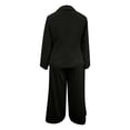 thumbnail image 5 of BODOAO Women's Dressy Pant Suit Mesh Sheer Sleeve Ruffle Blazer and Wide Leg Pants Set, Casual Work Office Business Party Matching Pantsuit Outfit for Meetings and Events Black 4XL, 5 of 7