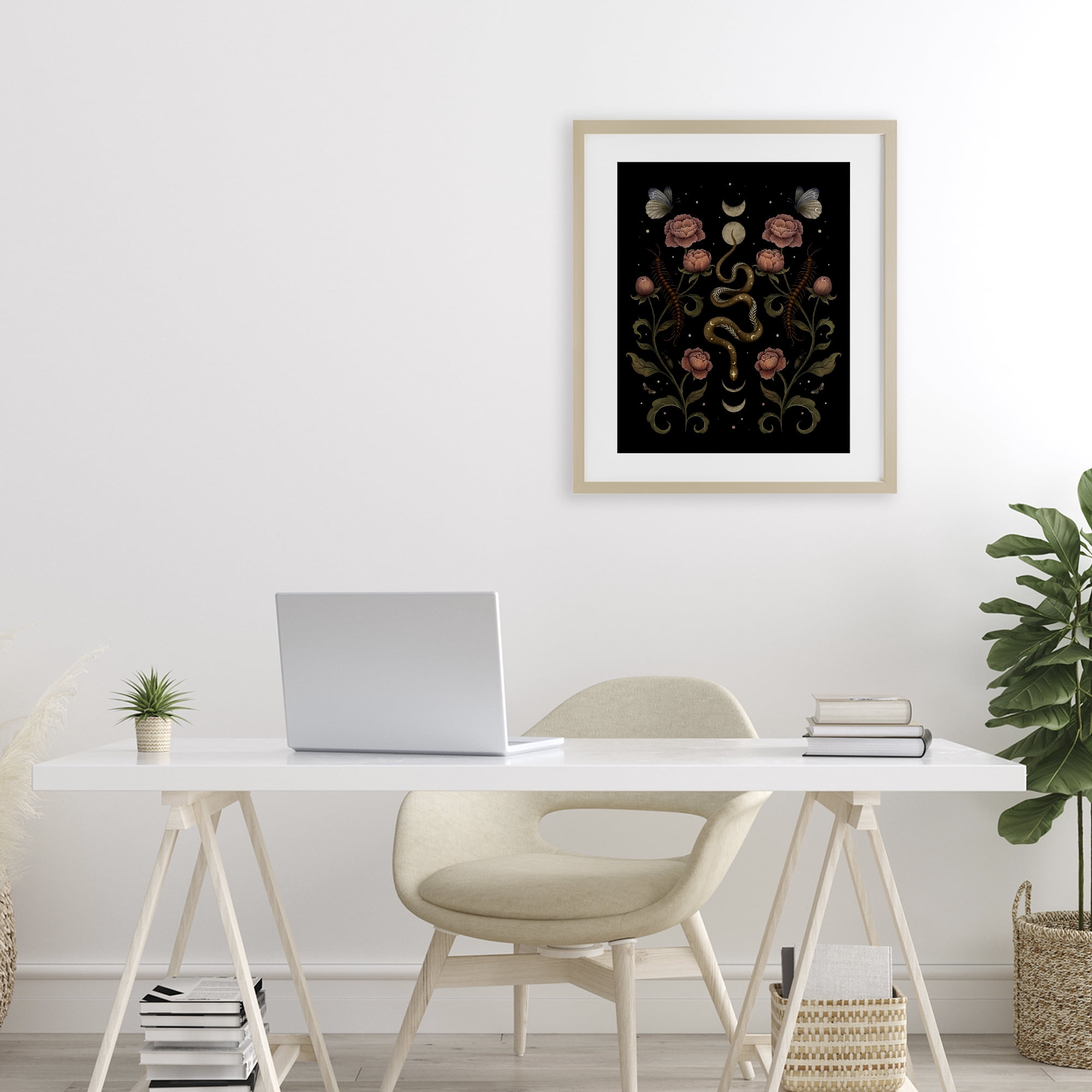 Stupell Industries Serpentine Garden Symmetry Birch Framed Print Under Glass, design by Episodic Drawings