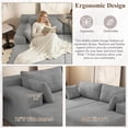 thumbnail image 4 of 71'' Oversized Double Chaise Lounges Indoor, Cloud Upholstered Boneless Couch Bed, Deep Seat, No Assembly Required, Modern Corduroy Sleeper Loveseat Chair for Living Room Bedroom Reading (Light Grey), 4 of 8