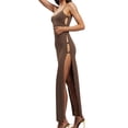 thumbnail image 3 of Txlixc Mujeres Sexy High Slit Halter Maxi Dress Sin mangas con cuello en V Tie Backless Vestido largo de noche Vestidos de cóctel elegantes Txlixc Estilo de ocio, 3 of 9