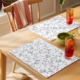 thumbnail image 4 of Spring Flowers Placemats Set of 12 Blue Pink Floral Leaves Pastoral Botanical Place Mats Indoor Wipeable Table Mats Washable Dining Table Placemats for Kitchen Holiday Party Home Decor 13x19 Inch, 4 of 9