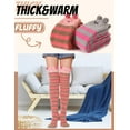 thumbnail image 2 of Women Christmas Thigh High Fuzzy Socks Cute Cartoon over Knee Fluffy Striped Stockings Winter Leg Warmers, 2 of 6