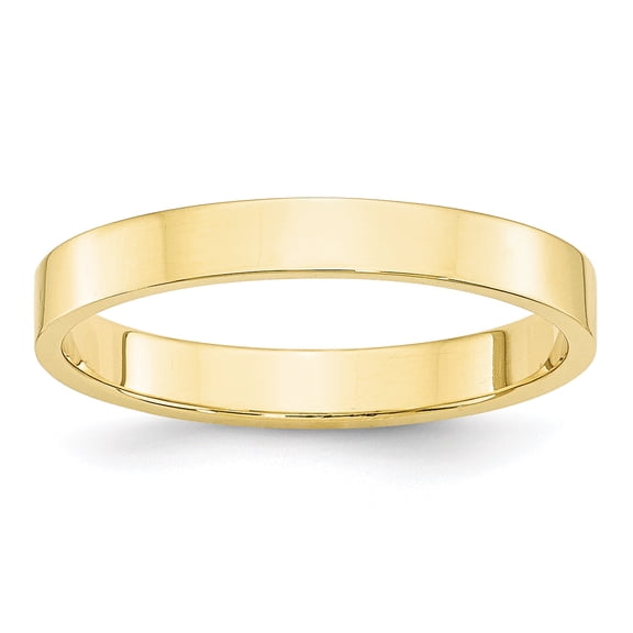 Primal Gold 10 Karat Yellow Gold 3mm Engravable Flat Band Size 12.5