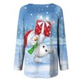 thumbnail image 5 of Pntutb Mujeres Mangas Largas Camisas Casuales Impresión de Navidad Cuello Redondo Pullover Túnica tops Pntutb Pntutb-532, 5 of 5