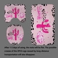 thumbnail image 4 of 4PCS Western Cowgirl Shower Curtain Sets with Rugs, Waterproof Fabric Pink Shower Curtain, Black Cow Print Cowboy Boots Hat Hot Pink Cactus Disco Horseshoe Preppy Girls Women Bathroom Decor, 4 of 7