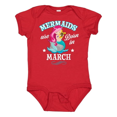 

Inktastic Mermaids Are Born in March Birthday Gift Baby Girl Bodysuit
