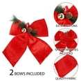 thumbnail image 3 of Allgala Christmas Decorative Velvet Bows for Wreath Garland Christmas Tree-2 Pack-10" (20x25cm)-Red-XBW92205, 3 of 4