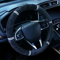 Winter Fleece Car Steering Wheel Cover - Warm, Non-Slip, Easy Install, Fits Standard Sizes, Unisex Polyester Cozy Cover for Cold Weather