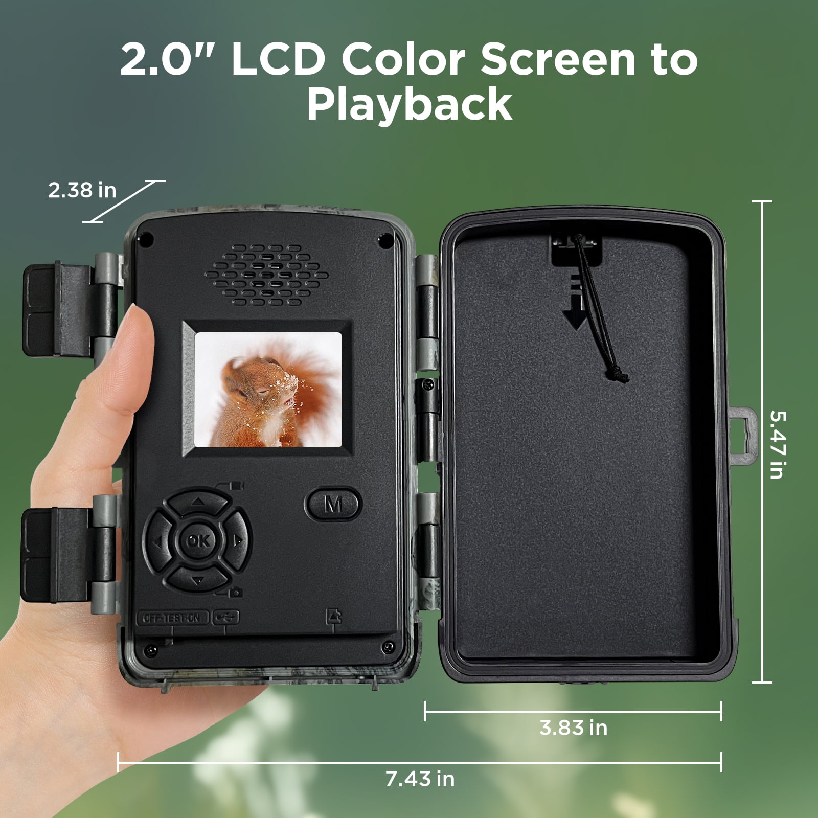 CAMPARK Trail Camera 4K HD 40MP Hunting Game Camera with Infrared Night Vision Motion Activated Waterproof IP66 Time-Lapse 2.0" Trail Deer Cam for Outdoor Wildlife Monitoring