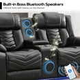 thumbnail image 3 of Comfort Stretch Manual Reclining Loveseat Recliner 2-Seater Sofa with Bass Speaker,Zero Gravity,LED Light,Cup Holders,USB Ports,Recliner Couch Chair for Living Room,Faux Leather,Black, 3 of 7