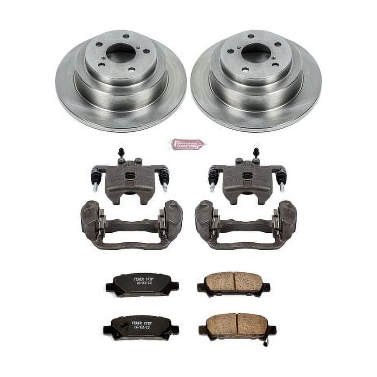 PowerStop Rear Stock Replacement Brake Pad and Rotor Kit with Calipers Fits: SUBARU Select Models KCOE449
