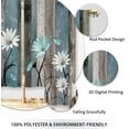 thumbnail image 4 of Teal Farmhouse Daisy Kitchen Curtains Wooden Flower Small Short Cafe Window Curtains Rustic Floral Butterfly Country Bathroom Drapes Treatment Tier Curtains 2 Panels (27.5x39 Inch), 4 of 6