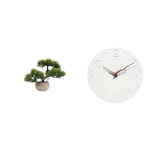 Árbol bonsái artificial,Bonsái artificial para decoración de escritorio o interior,Bonsái artificial,planta falsa en maceta.,Reloj de pared,Reloj de pared decorativo para baño o dormitorio