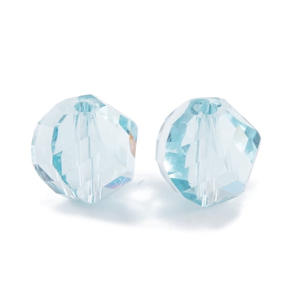 Glass K9 Glass Imitation Austrian Crystal Beads Faceted Nugget Light Sky Blue 8x8mm Hole: 1mm