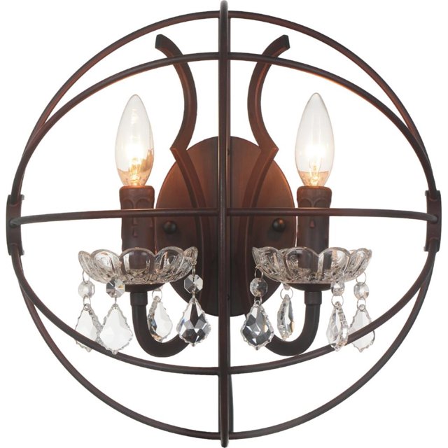 CWI Lighting Campechia 2 Light Wall Sconce Brown Finish Home Decor