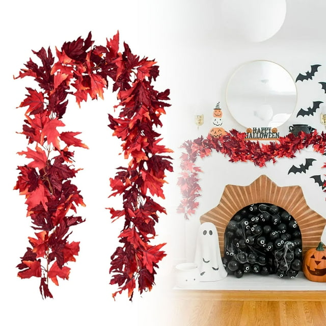 PEIXUN Fall Garland Maple Leaves Garlands 70in Autumn Garland For Halloween Fireplace Decorations Fall Wedding Outdoor Decor