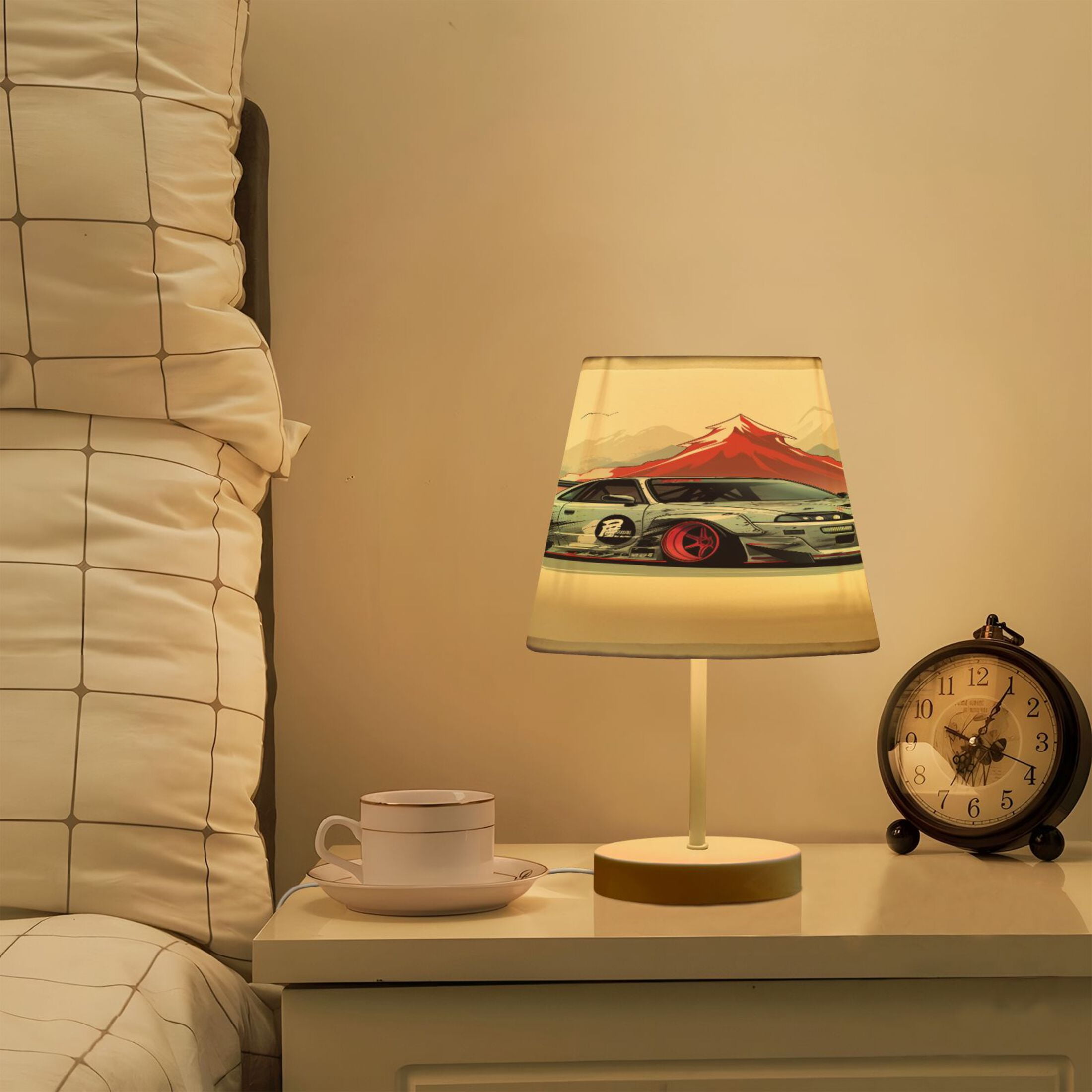 Cool Car and Mount Desk Lamp LED Table Nightstand Lamps with 3 Color Temperatures for Home Bedroom Living Room Decor 8x12