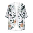thumbnail image 5 of Pitauce Women's Summer Chiffon Sheer Lightweight Cardigan Puff Sleeve Kimono Cardigan Open Front Casual Loose Swimsuit Coverup, 5 of 5