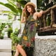 thumbnail image 2 of Easygdp Humming Bird para Vestido Transpirable de Mujer, Vestido Suelto de Manga Corta con Pliegues y Bolsillos para el Verano, 2 of 7