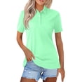 thumbnail image 2 of Hearthz Mint Green Women's Polo Shirts Short Sleeve Collared Uniform Womens Shirts Business Casual Golf Polo Shirts, 2 of 6