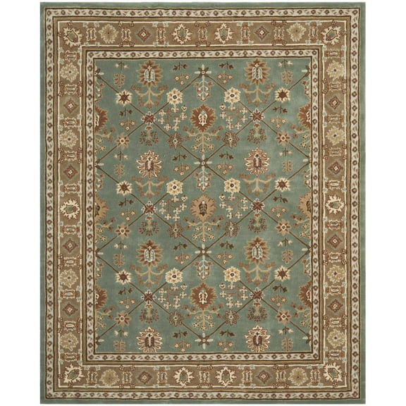 SAFAVIEH Total Performance Saxon Floral Bordered Area Rug, Blue/Taupe, 8' x 10'