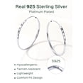 thumbnail image 6 of ChicSilver 925 Sterling Silver Hoop Earrings for Women Hypoallergenic Lightweight Big Hoop Earrings for Women Diamond-Cut Endless Hoops Earring 50MM, 6 of 9