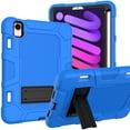 thumbnail image 2 of Feishell Case for iPad mini (6th generation) 2021,Built-in with Kickstand,Three Layers Hybrid Heavy Duty Shockproof Rugged Impact Resistant Drop Protection Case Cover,Blue+Black, 2 of 7