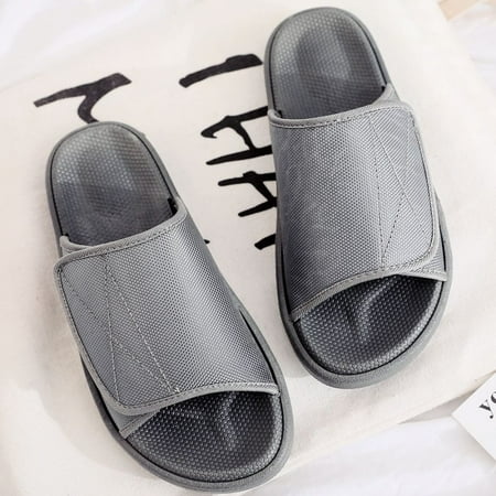 

Unisex Adjustable Large Velcro Straps Upper Slipper with Non-slip Rubber Sole for Indoor Outdoor Light Slippers for Teens