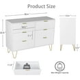 thumbnail image 2 of Anbuy 6 Drawer Double Dresser, Dual Chest of Drawers Dresser for Bedroom with Gold Handles (White), 2 of 10