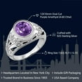 thumbnail image 3 of Gem Stone King 4.60 Cttw Amethyst Ring for Men in 925 Sterling Silver | Gemstone Birthstone | Oval 12X10MM | Available in Size 7,8,9,10,11,12,13, 3 of 6