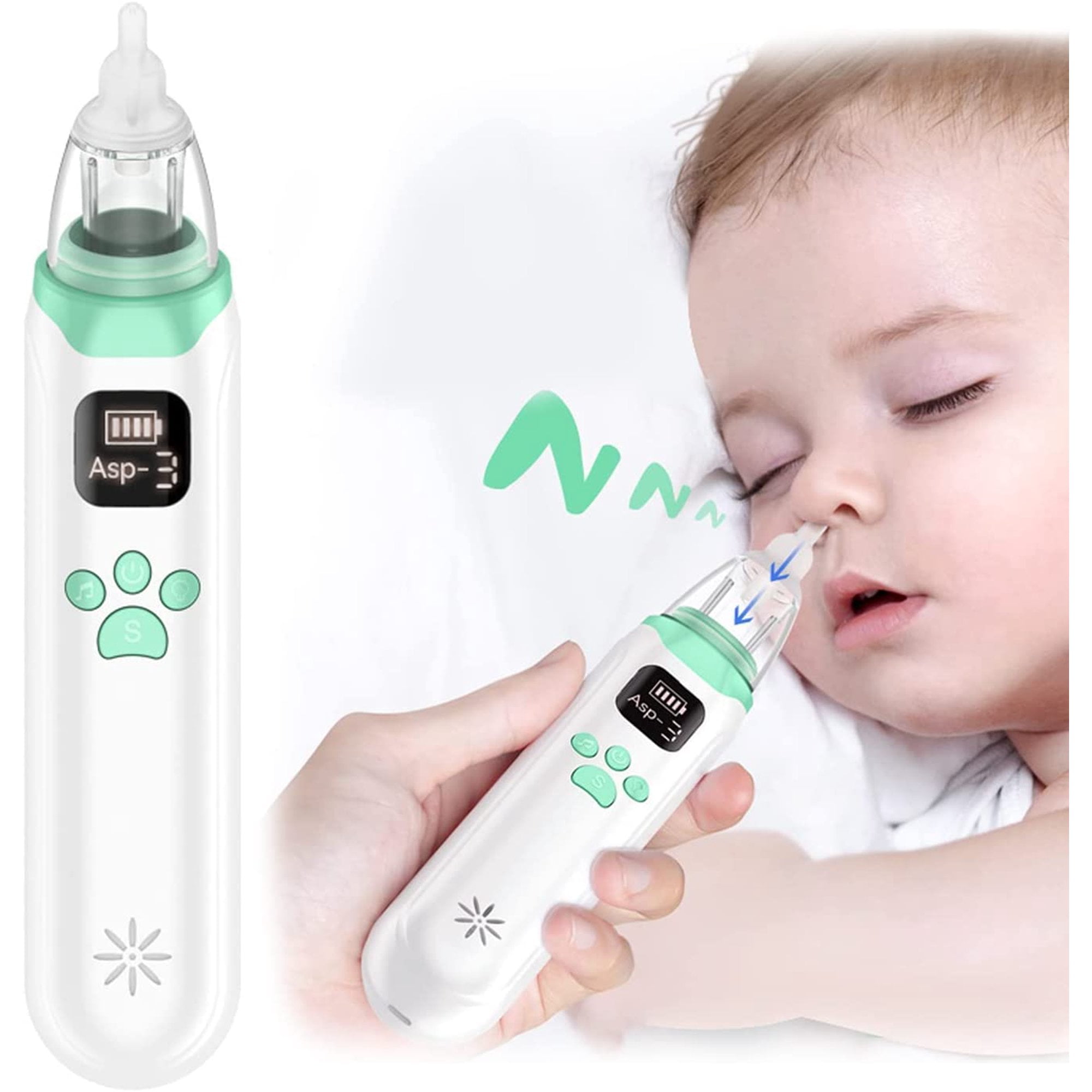 Rechargeable with Music & Light Nose Suction for Baby Electric Baby Nose Sucker Booger Sucker for Infants waxberry Automatic Baby Nasal Aspirator 