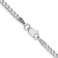 thumbnail image 4 of Diamond2Deal 14K Collier Chaîne Gourmette Semi-Solide en Or Blanc 2.5mm pour Femmes 18 Pouces, 4 of 6