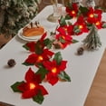 thumbnail image 4 of ¡Oferta! Guirnalda navideña iluminada con forma de aguja para candelabro, para decoración de mesa navideña, hojas artificiales, candelabro, guirnalda para decoración del hogar, color rojo, 4 of 6