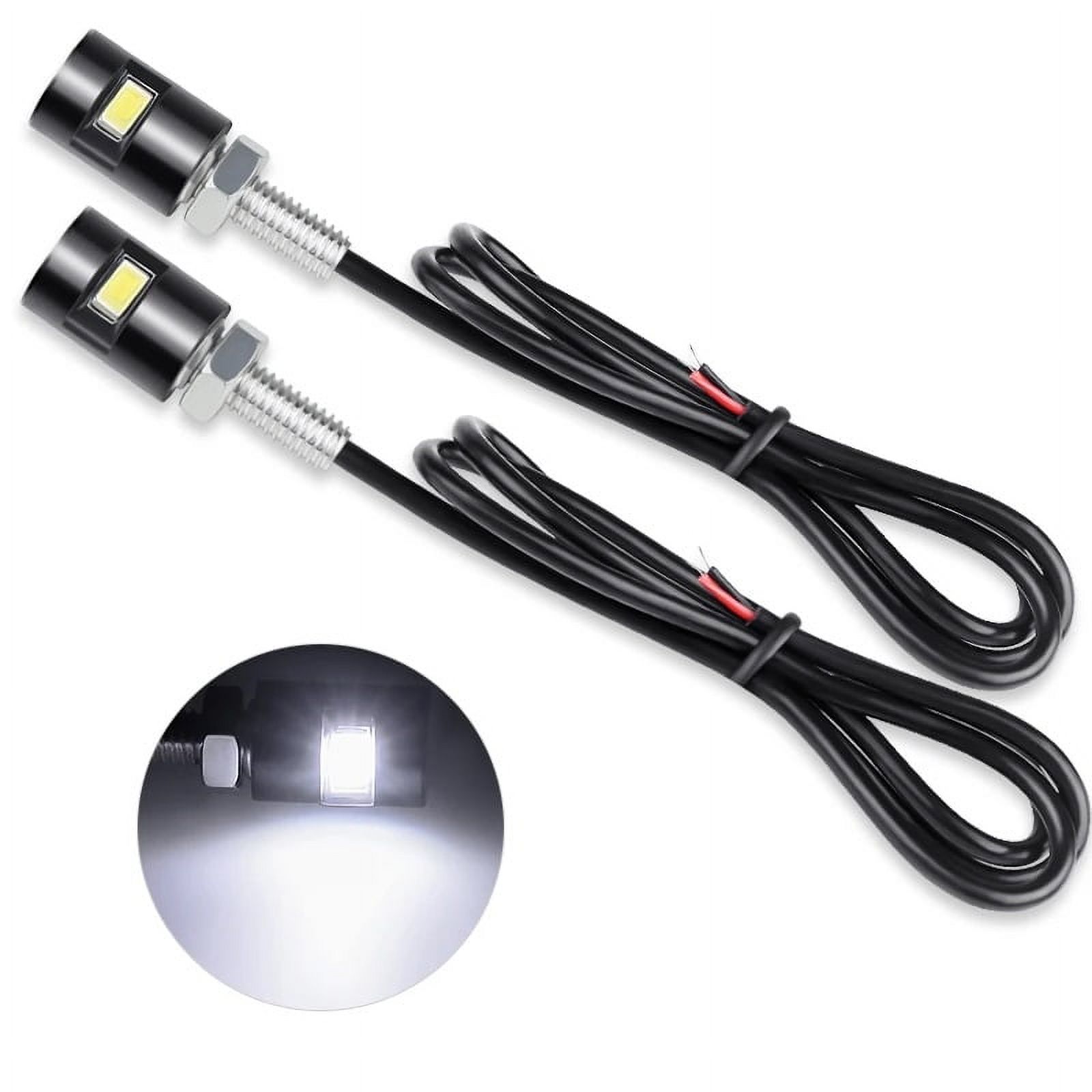 2x License Plate Bolt-On Lights Motorcycle/Scooter/Moped LED 12V Universal Black