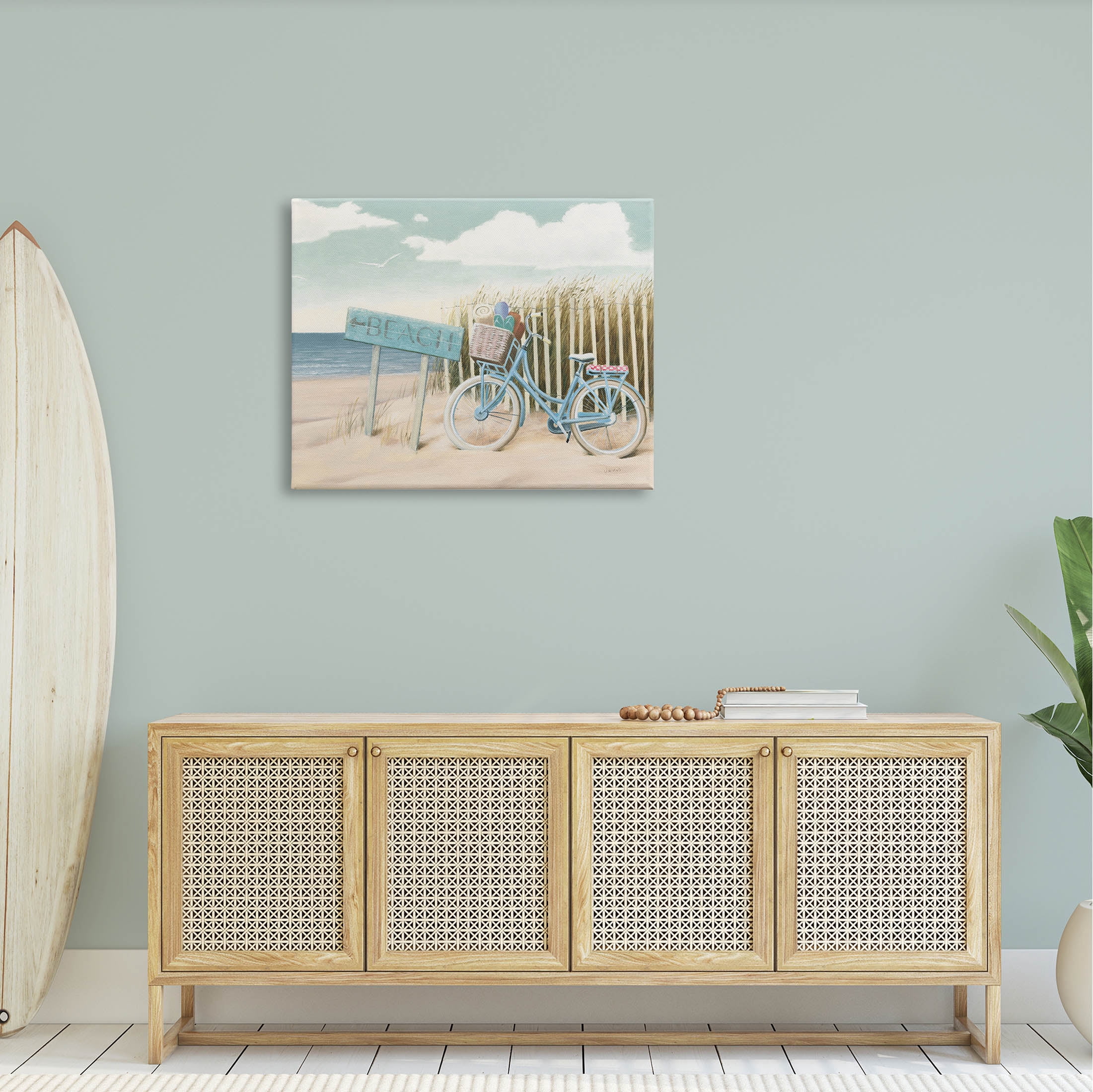 Stupell Industries Beach Cruiser Blue Bicycle Boast Graphic Art Gallery Wrapped Canvas Print Wall Art, Design by James Wiens