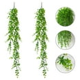 thumbnail image 2 of 2 guirnaldas artificiales de eucalipto, de plástico, colgantes, decorativas, color verde., 2 of 6