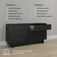 thumbnail image 6 of Prepac Finnley 6-Drawer Dresser in Black Oak, Dresser for Bedroom, Extra-Wide Chest of Drawers with Storage, Modern Clothing Organizer for Home, Bedroom, Living Room, 16" D x 61" W x 31" H, 6 of 13
