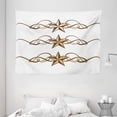 thumbnail image 1 of Primitive Country Decor Tapestry, Western Stars Scroll Design Ornate Swirls Antique Artistic, Wall Hanging for Bedroom Living Room Dorm Decor, 80W X 60L Inches, Brown Light Coffee, by Ambesonne, 1 of 2