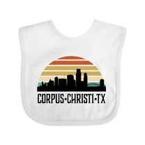 Inktastic Corpus Christi Texas Skyline Retro Boys or Girls Baby Bib