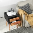 thumbnail image 4 of Costway End Table W/Drawers and Storage Wooden Mid-Century Accent Side Table Multipurpose for Bedroom Living Room Home Furniture Nightstand-Black, 4 of 10