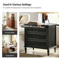 thumbnail image 5 of Farmhouse 3-Drawer End Table Set of 2 with Tray Storage and Charging Station, Ideal for Living Room with Sofa, Accent Chair, or Recliner, 5 of 7