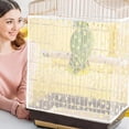 thumbnail image 5 of Bird Cage Seed Catcher, Large Bird Cage Cover, Adjustable Soft Airy Nylon Mesh Net, Birdcage Cover Skirt Seed Guard for Parrot Parakeet Macaw African Round Square Cages (White, Daisy Design), 5 of 7