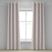 Ambesonne Palm Leaf Grommet Curtain, Rose Tropic Leaves Exotic, 50"x96", Rose and White