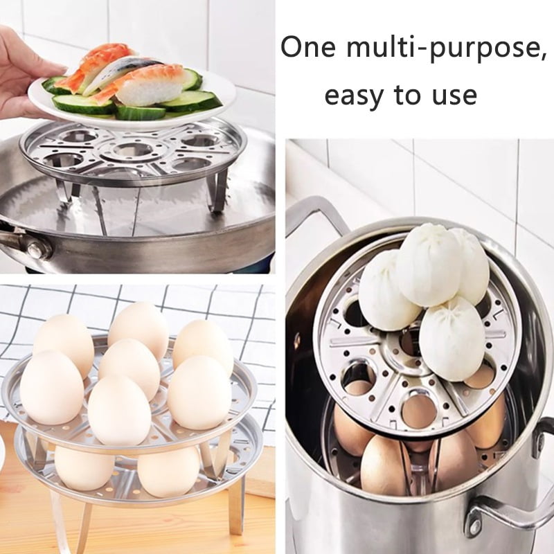 Bluethy Stainless Steel Steamer Rack Insert Stock Pot Steaming Tray Stand  Cookware 