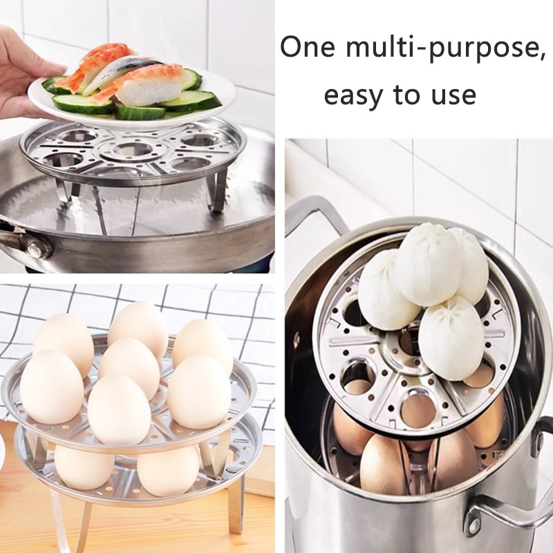 Bluethy Stainless Steel Steamer Rack Insert Stock Pot Steaming Tray Stand  Cookware